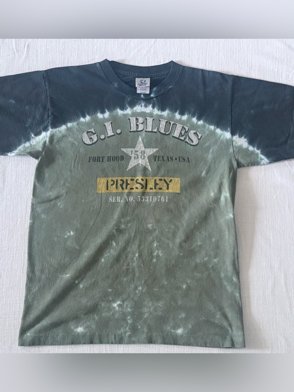 Liquid Blue G.I. Blues Elvis Presley Tie-Dye Crewneck T-Shirt - Green/Black